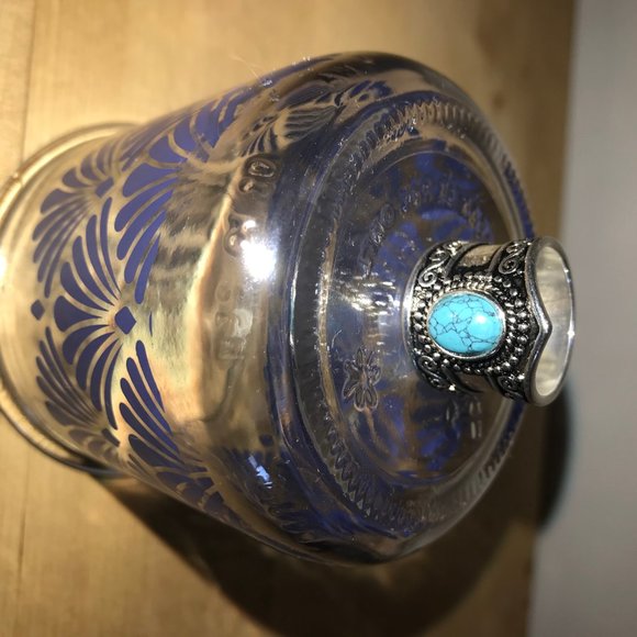 💥NWOT! Size 6 Silver Tone Turquoise Ring - Picture 5 of 9